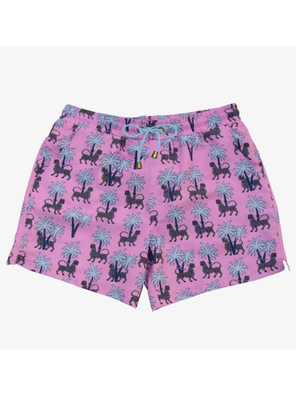 Ortigia Sicilia Men’s Gattopardo Pink Leopard Palm Tree Swim Shorts 2 31 Medium